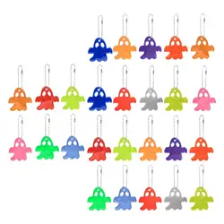 26Pcs Reflector Pendants Keychain Tags for Backpack Clothing Walking