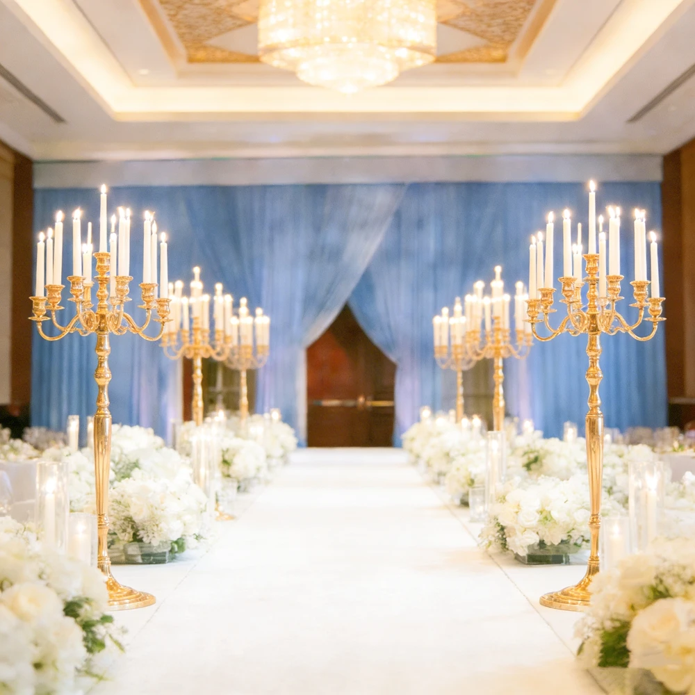 

6 шт. 120 см 9-рожковые металлические стойки-подставки для свадебных люстр, декоративных фонов и дорожек