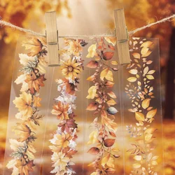 45mm*2m Transparent PET Autumn leaves Plant Tapes DIY Scrapbooking Decor Photo Album Collage Journalling Materials Stickers