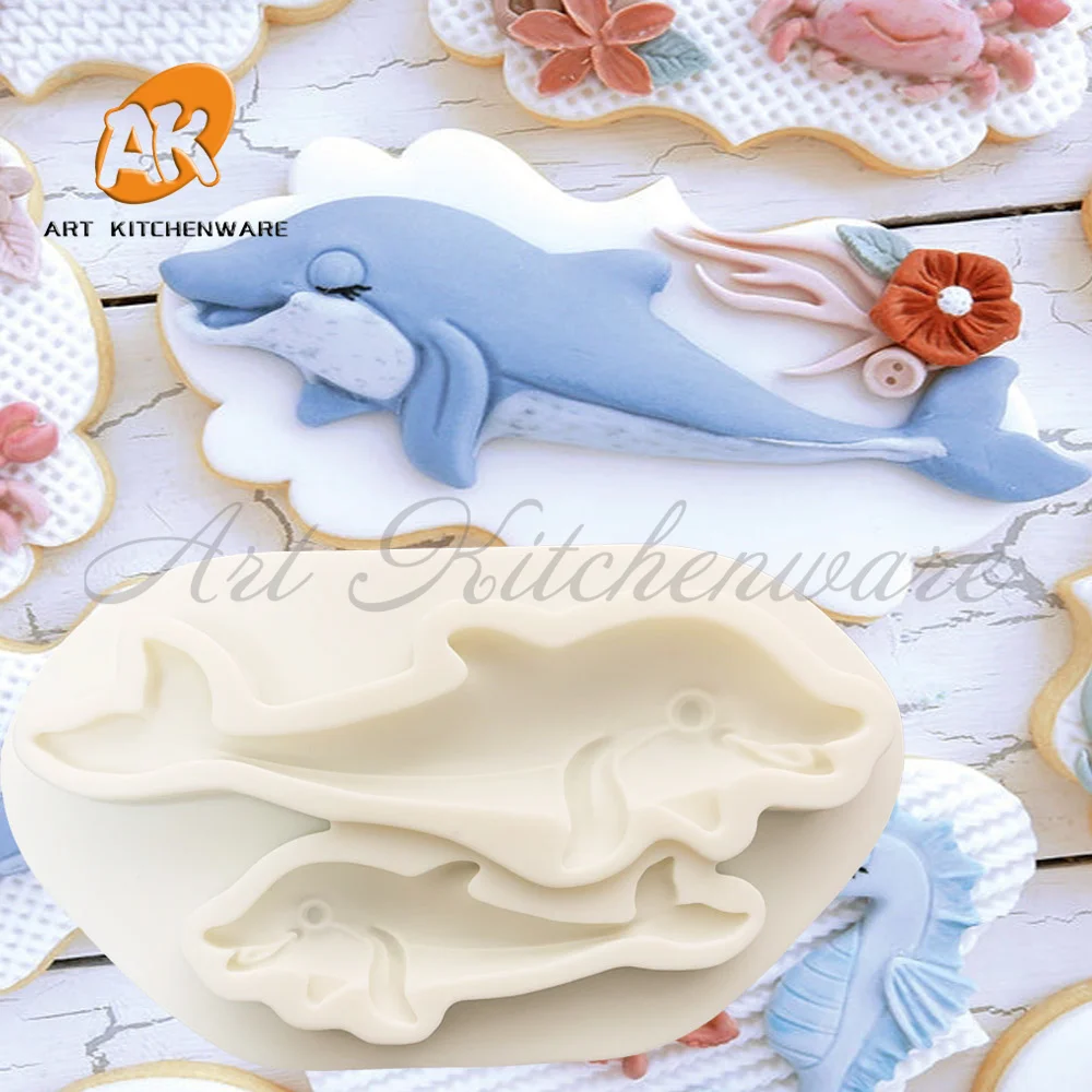 

Dolphin Fondant Silicone Mold Shark Cake Molds DIY Cake Decorating Tools Chocolate Gumpaste Moulds Candy Resin Clay Mould