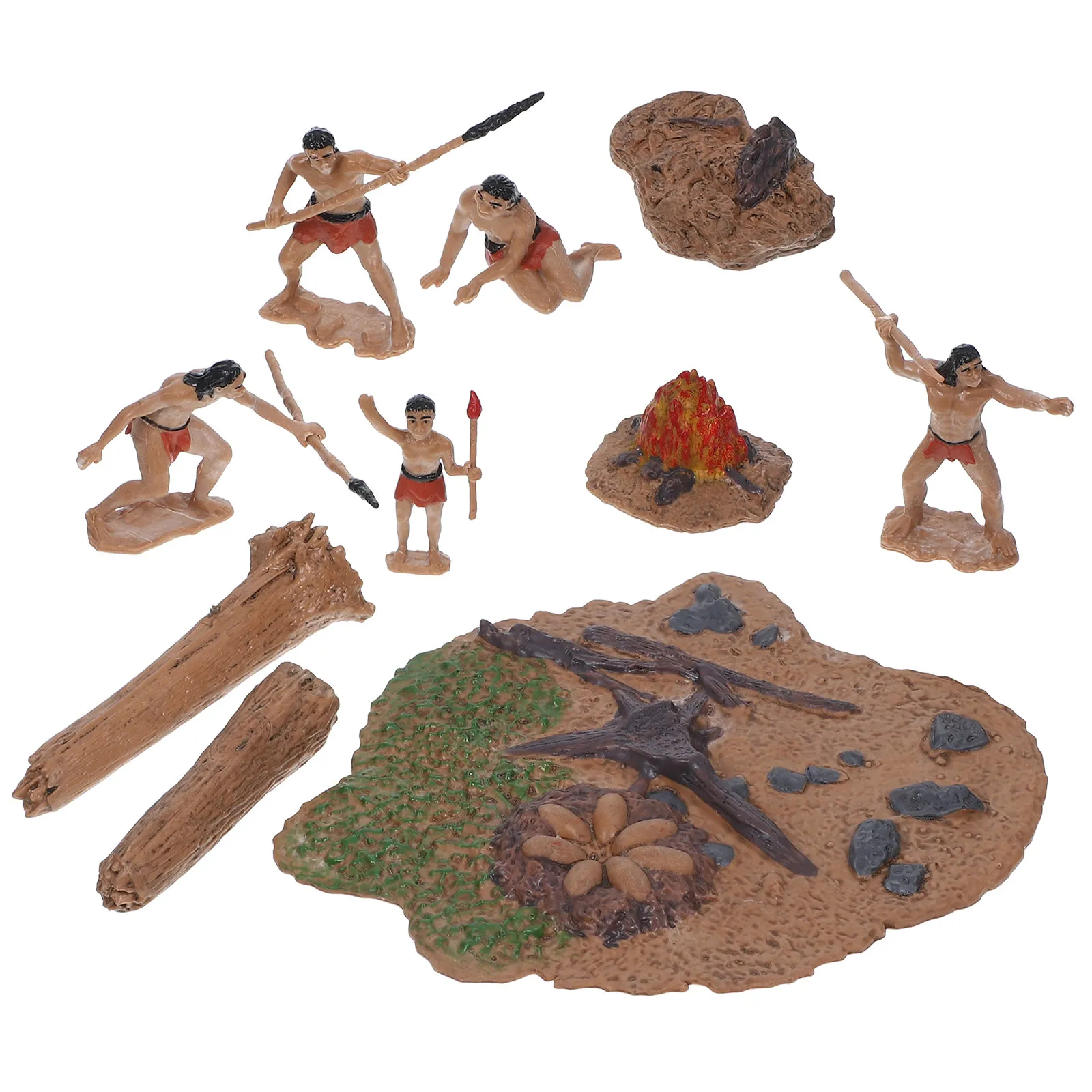 1Set Mini Primitive Men Miniature Primitive People Life Scene Layout Prop Home Desktop Garden Decoration Micro Landscape