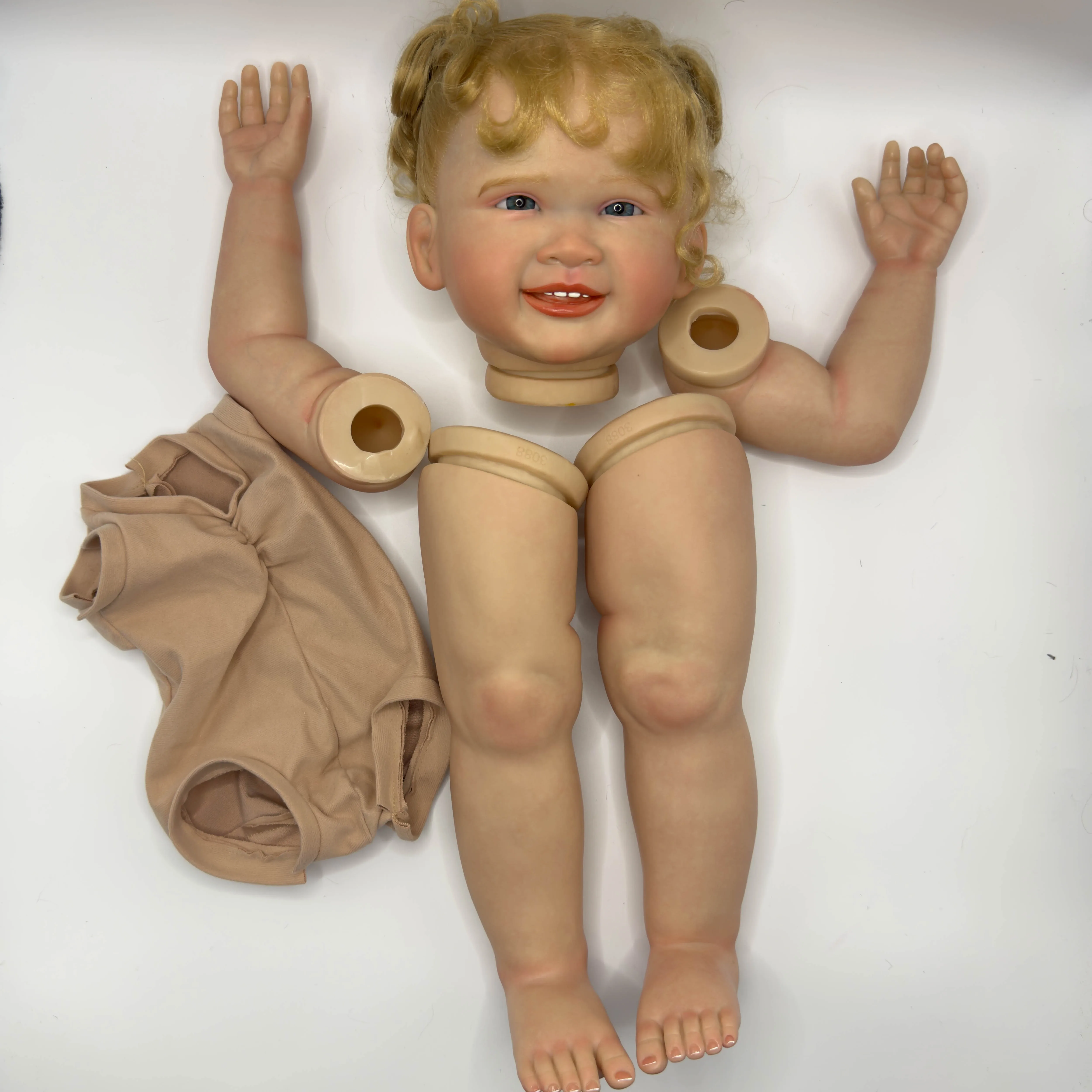 Kit Boneka Balita Reborn Renata NPK 28 inci, Bagian Boneka Belum Selesai yang Dicat dengan Rambut yang Dipasang dengan Tangan untuk Kolektor