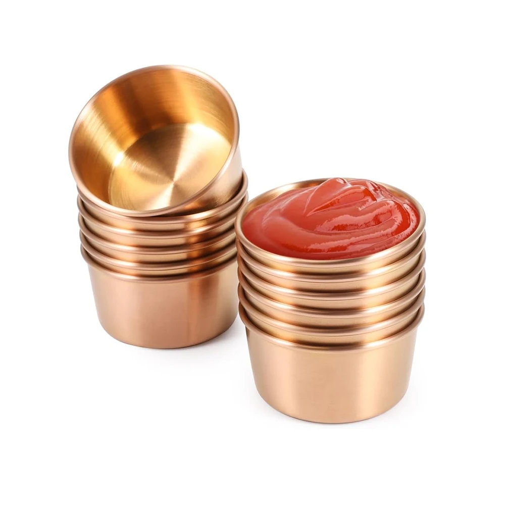 

10 шт. чашки для приправ из нержавеющей стали, многоразовые чашки для приправ для ресторанов, чашка для соуса с индивидуальной возможностью сборки