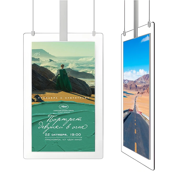 Double Sided Hanging Ultra Slim Digital Display Dual Screen Advertising Signage for Store Shopping Mall