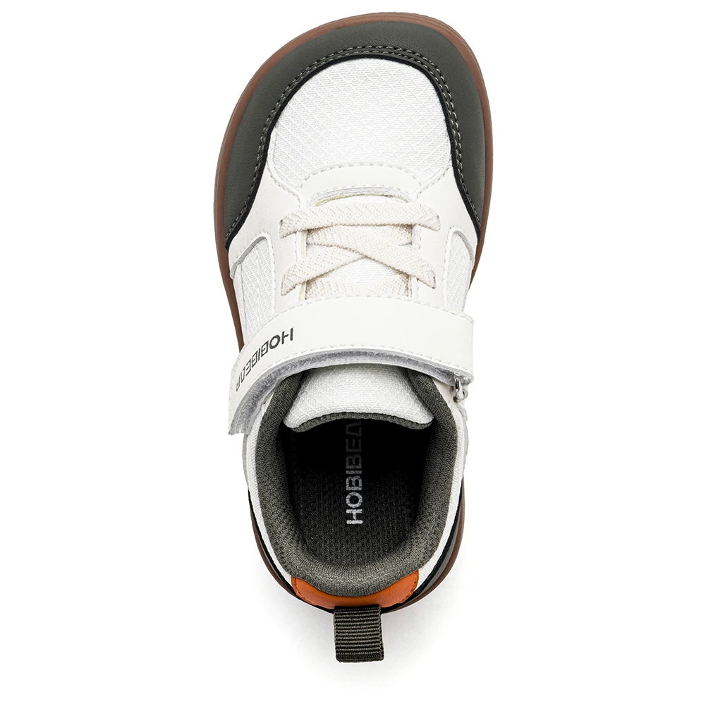 HOBIBEAR Kleinkinder-Schuhe mit breiter Zehenpartie, Klettverschluss, minimalistische Turnschuhe, leichte Wanderschuhe aus Kunstleder und Mesh – Detail 11