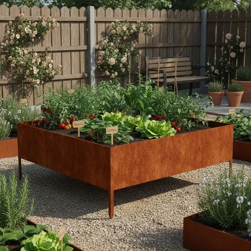 100x100x41 cm hohes Hochbeet. Hergestellt aus robusten und langlebigen Materialien, ideal zum Anbau von Blumen, Grünzeug und Gemüse.
