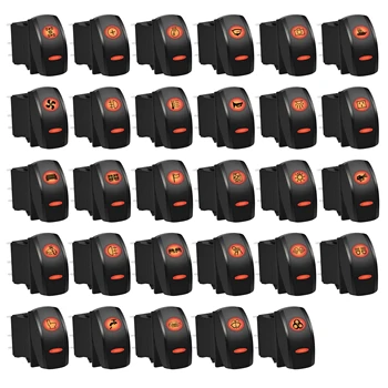 Interruptor rocker gps âmbar à prova d'água, 12v, led laranja, 5 pinos spst, interruptor liga/desliga para barco, carro, robô, acessórios de máquina