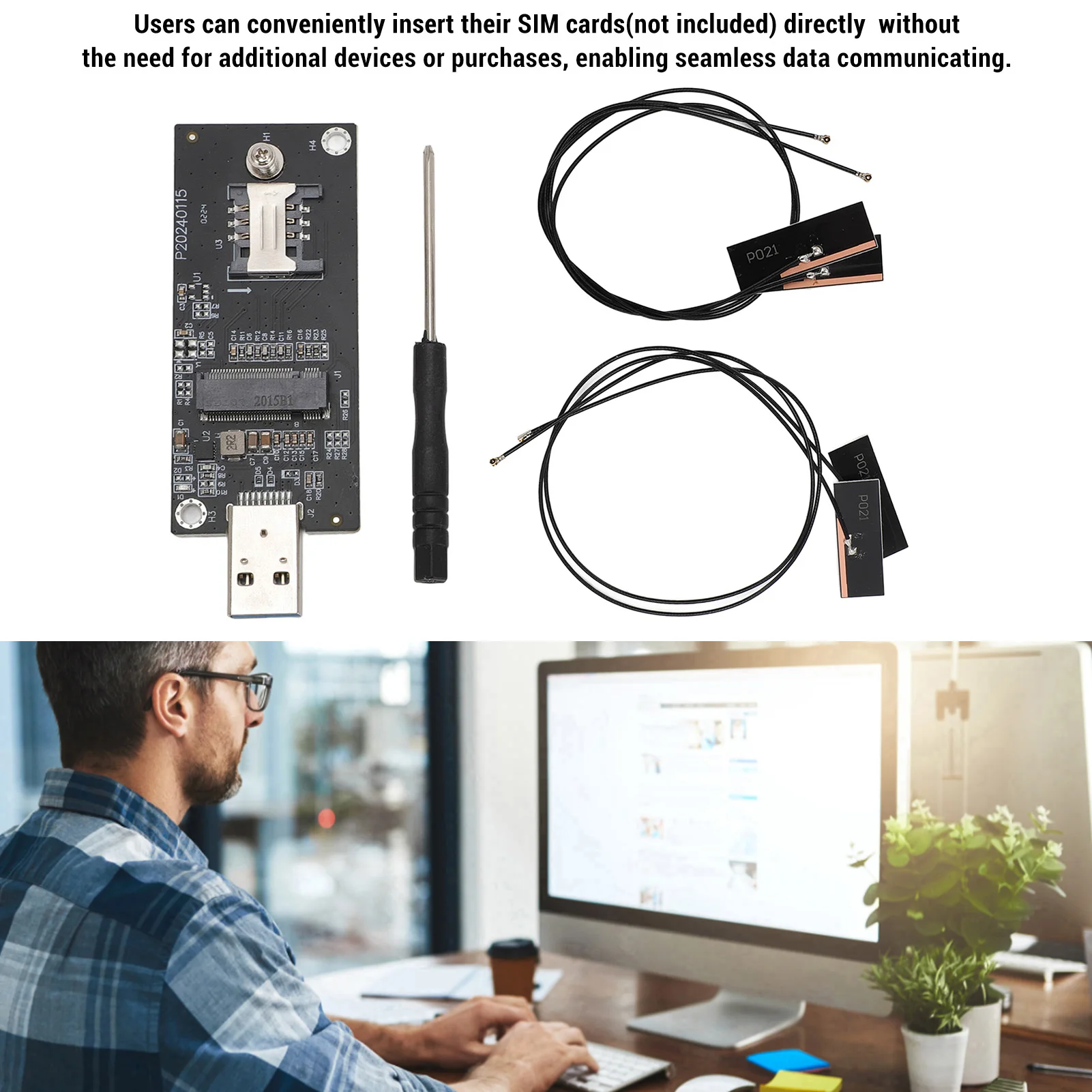 NGFF M.2 KeyB to USB3.0 Adapter Network Adapter Card NGFF M.2 KeyB to USB3.0 4G 5G WWAN Module Adapter with SIM Slot