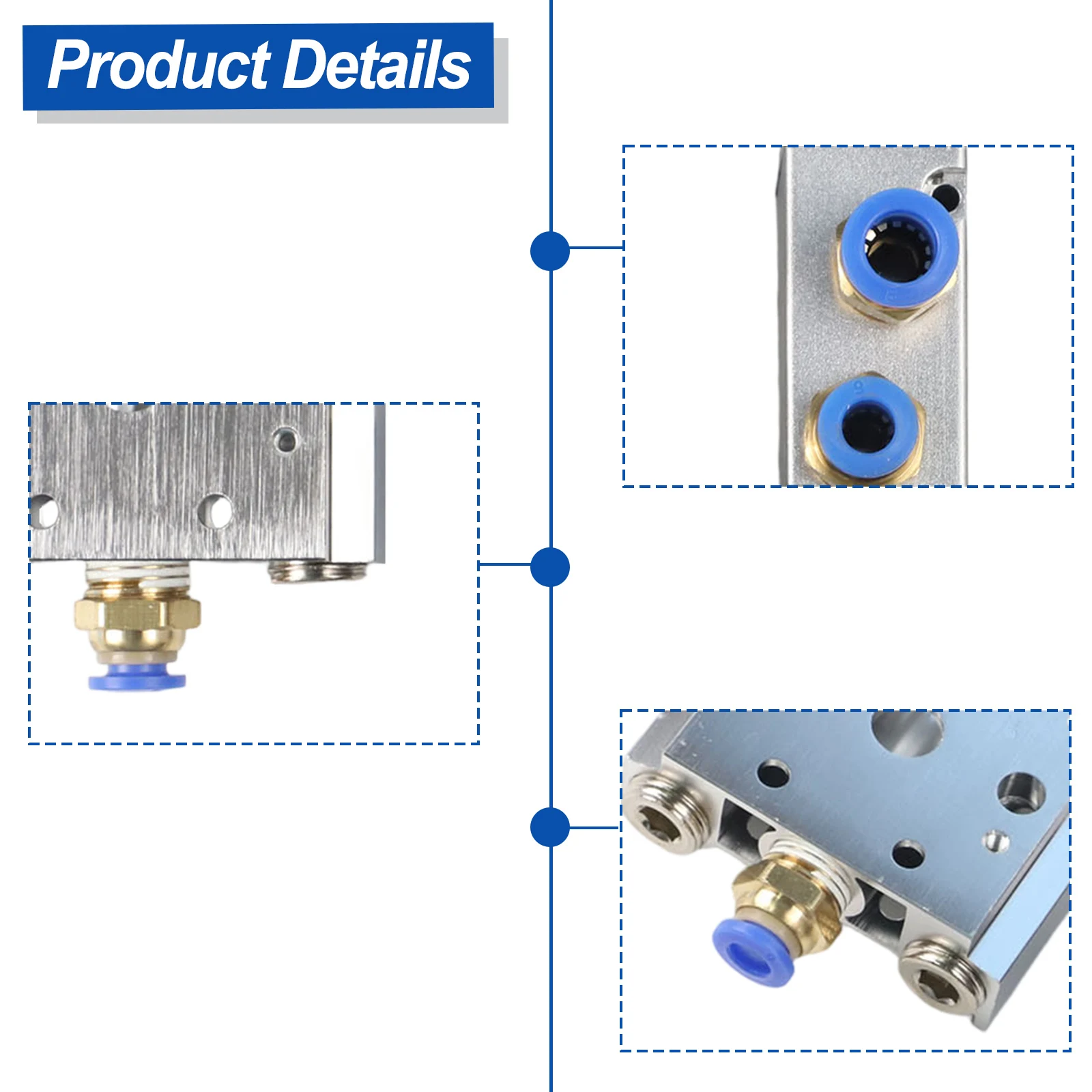 4V210-08 Solenoid Air Valve DC 24V 2 Position 5 Way with 8mm Base Fitting and 1/2 x 1 1/10 Inch Muffler for Machine Integration