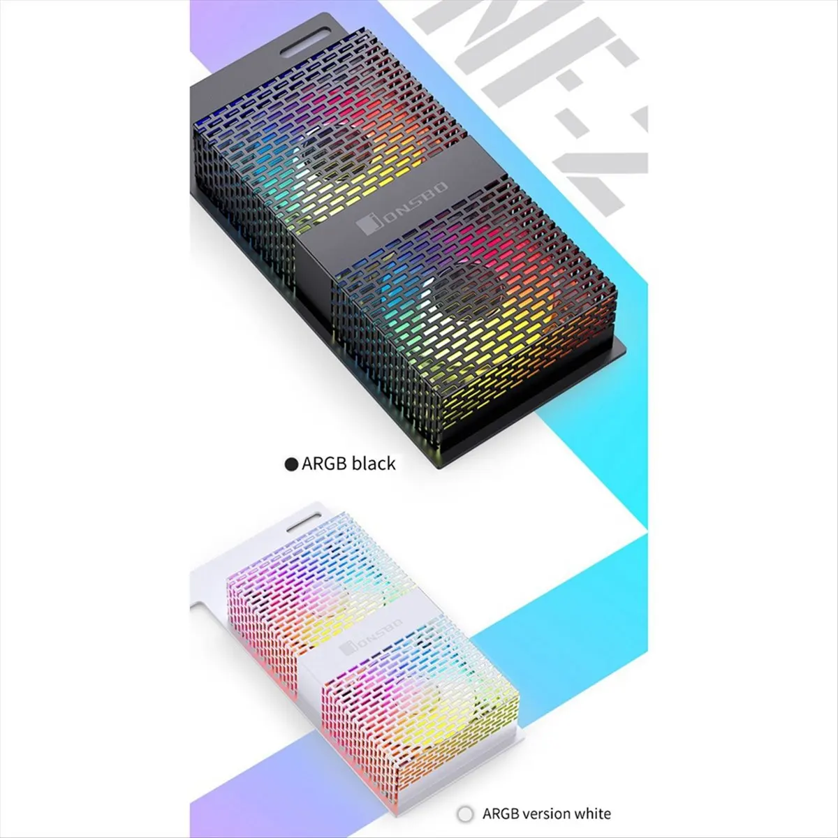 AT42  for MATX Motherboard -2 Memory Stick Cooler DDR4 DDR5 Overclocking ARGB Thermal Vest Memory Fan Module, Black