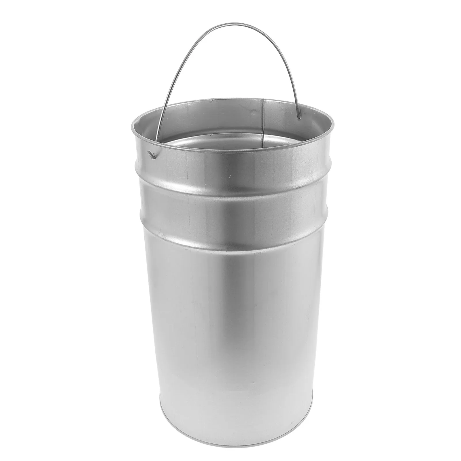 

Galvanized Iron Metal Bucket Garbage Container Portable Trash Can Handle for Kitchen Bathroom Outdoors