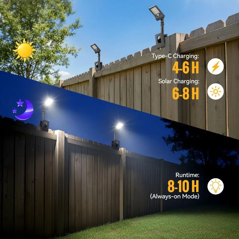 Waterproof Solar Outdoor Lights 60 LED Auto on/Off Garden Lights 4 Modes Vertically Adjustable Induction Lights Outdoor Use