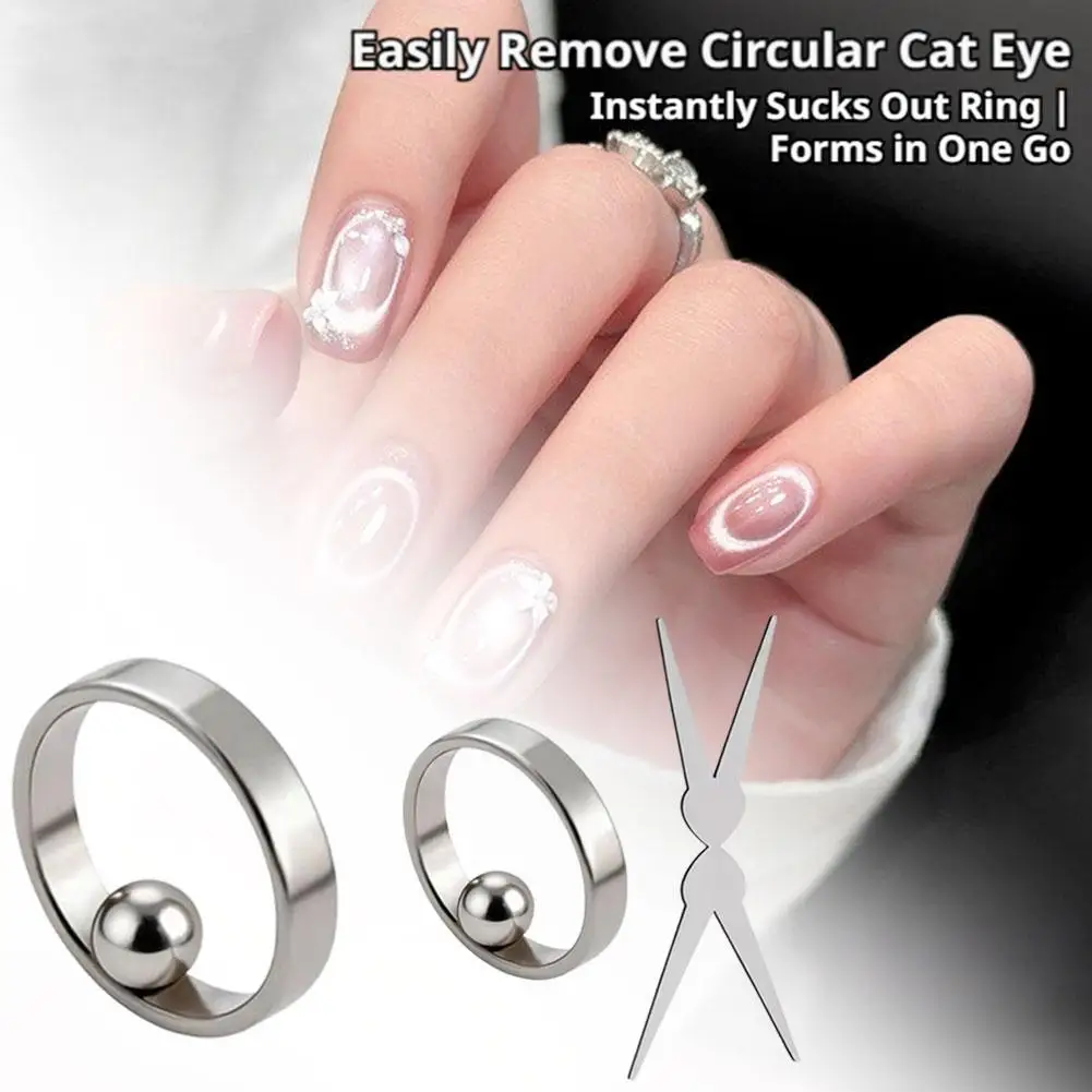 Hollowed-Out Cat Eye Nail Magnet Tool Strong Ring 3D Sparkle Nail Art Accessory Beginner Friendly Fast Gel Polish