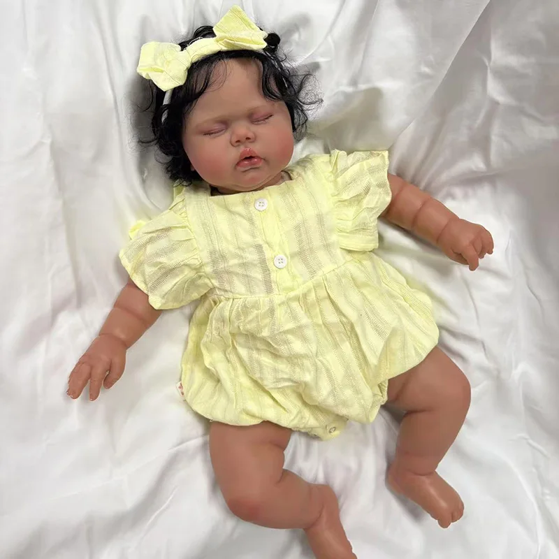 

60CM Reborn Toddler Baby Doll Sleeping Picke Soft Cloth Body Real Looking Baby Dolls Bonecas Bebe Rooted Hair Same as Pictures