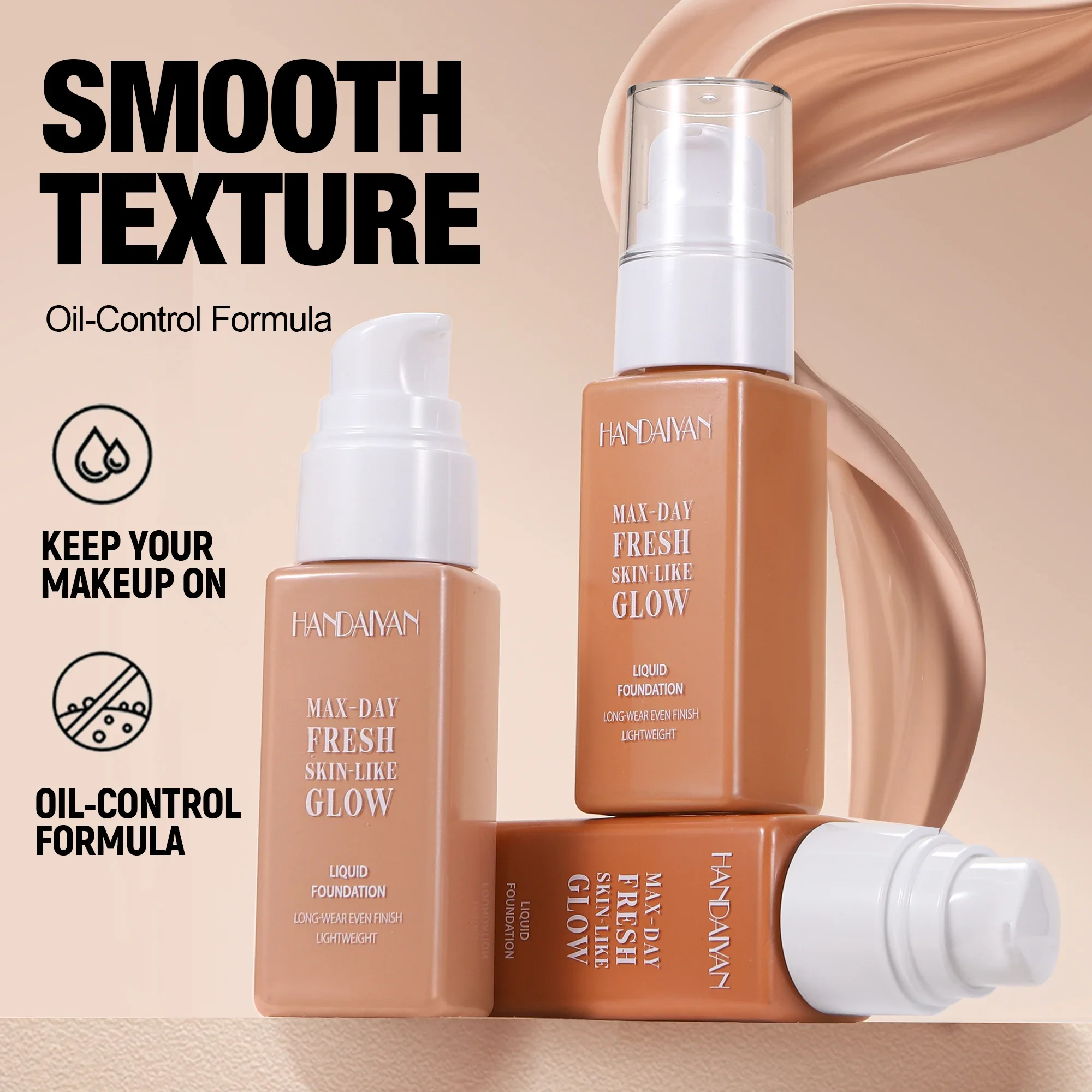 Long Lasting Liquid Foundation Full Coverage Matte Finish Oil Control Waterproof  Concealer Cream Natural Brighten Makeup Base