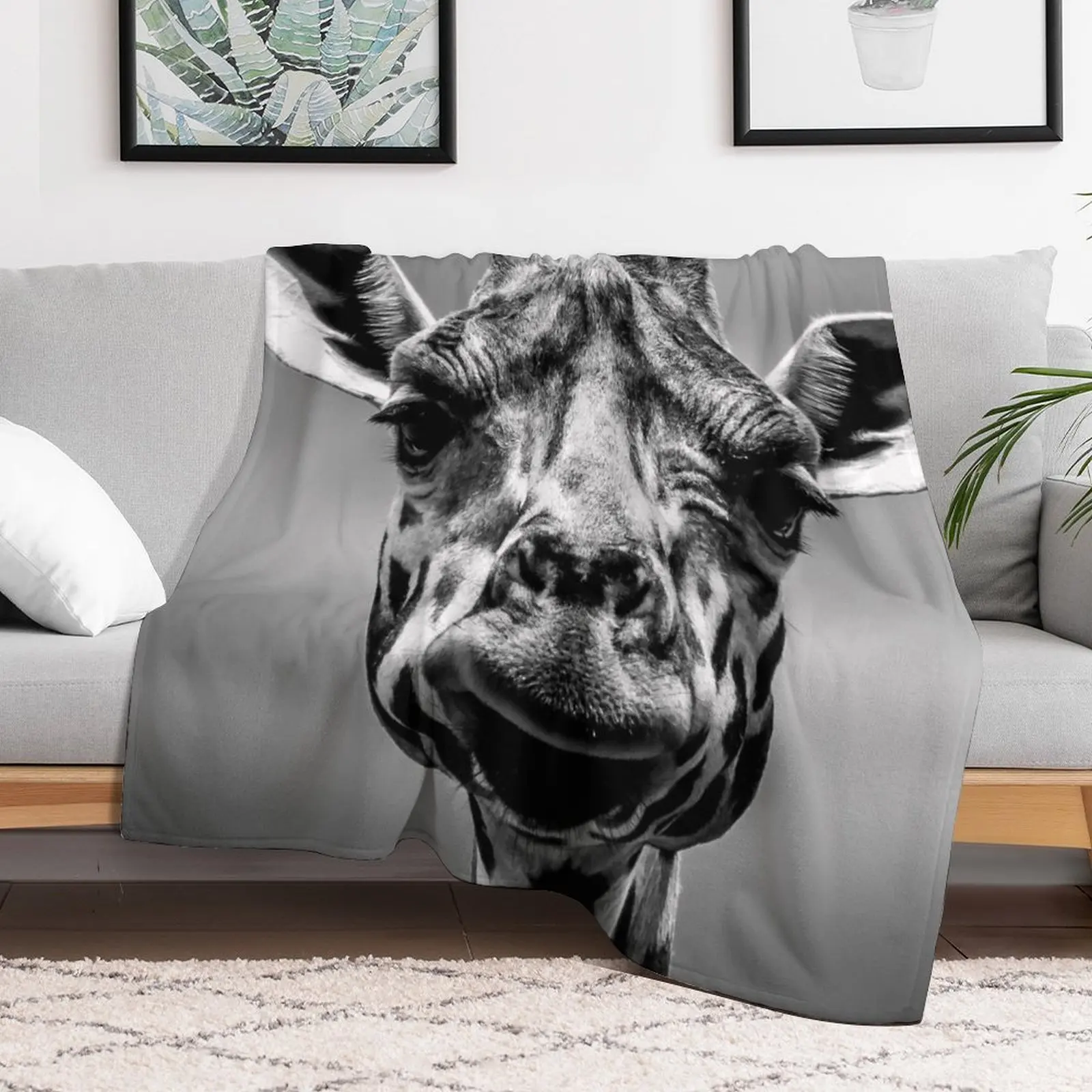 Giraffe Love Throw Blanket Plush Fuzzy Cozy Blanket for Couch Sofa