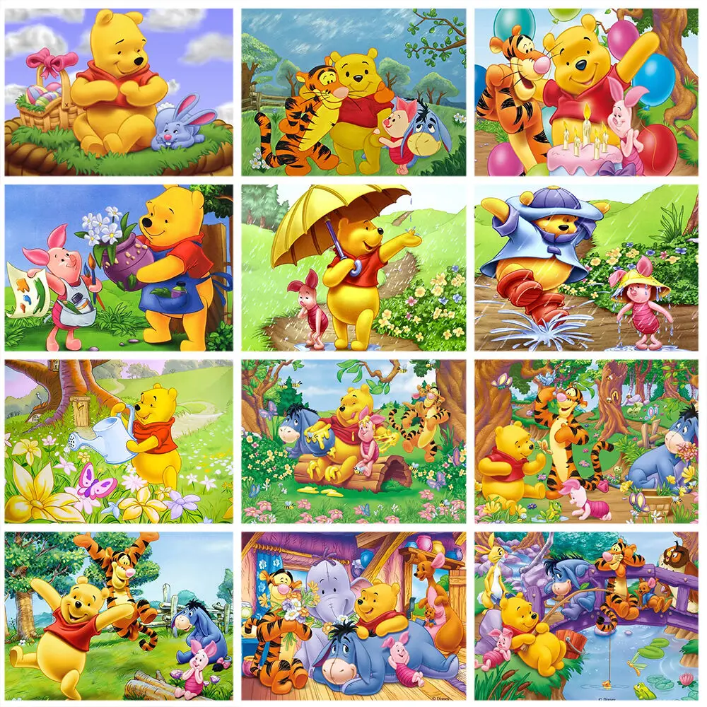 

Disney 5D Diamond Painting Cross Stitch Cartoon Animal Winnie the Pooh Mosaic Embroidery Rhinestone Pictures Home Decor Gift