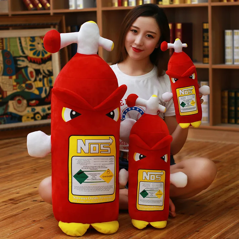 1pc Simulation Fire Extinguisher Plush Toy Soft NOS Pillows Nitrous Oxide Bottle Pillow Cushion Headrest Backrest for Home Decor