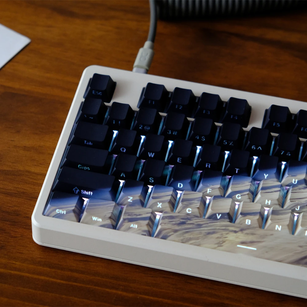 136 Keys Backlit Earth Keycaps Cherry Profile Side Light Transmission Keycap For MX Keyboard F75 F99 RK84 GMK67 GH60 Wooting