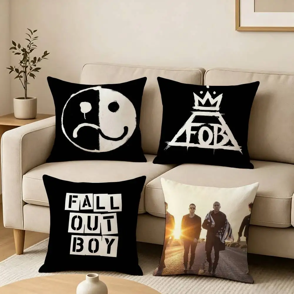 Popular Punk Fall Out Boy  Pillow Case Square Double-Sided Sofa Cushion Cover Bedroom Bedside Pillow