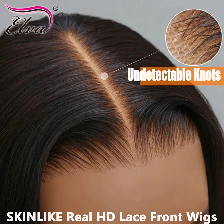 HD Lace Frontal Wig Bye Bye Knots 5x5 6x6 7x7 13x6 HD Lace Front Wigs Human Hair Wigs Bleached Knots Pre Plucked Virgin Hair Wig