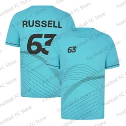 Year 2024 New Summer Mercedes George Russell 63 Motor racing 2024 Team Driver T-Shirt