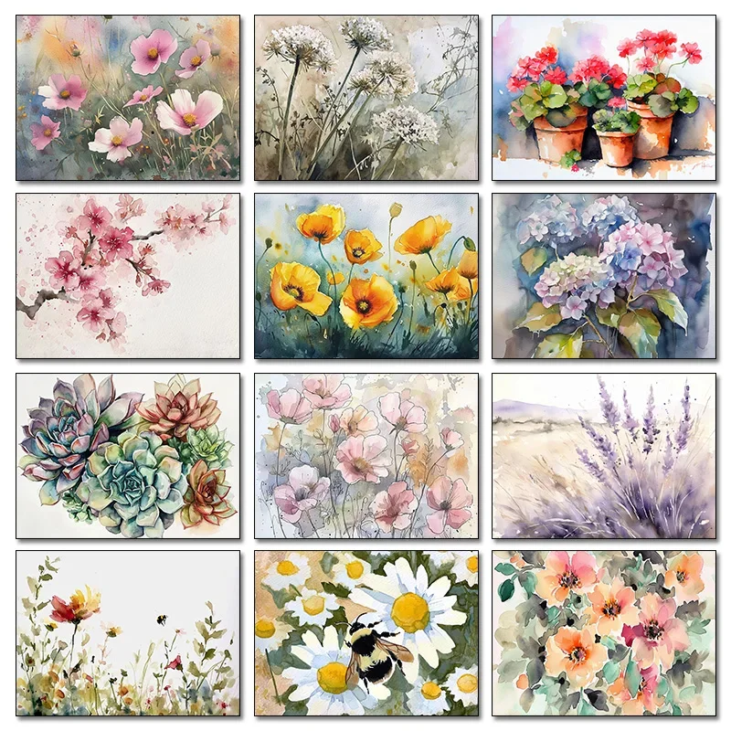 المائية مجال المشهد المشارك كاليفورنيا الخشخاش توسكانا اللوحة قماش اللوحة طبيعة جدار الفن HD صورة مكتب المنزل دي