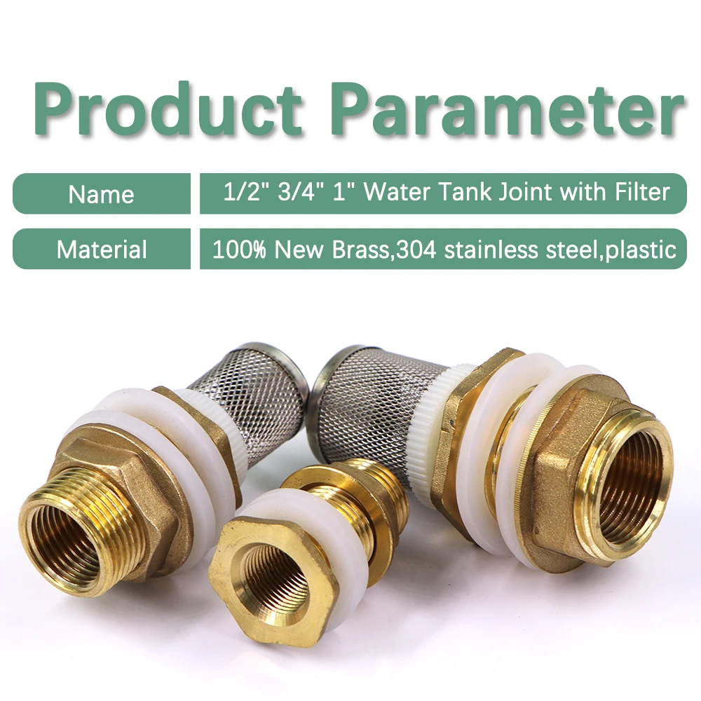 خزان مياه نحاسي مشترك مع فلتر ، طوق سيليكون ، وصلة اقتران ، ري الحدائق ، محول خط أنابيب ، خزان أسماك ، من من من من من النحاس الأصفر ، 1 بوصة #2