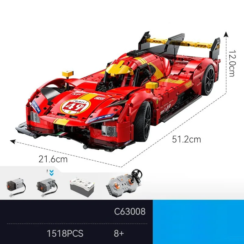 Técnico 24 horas du mans supercar 2.4ghz bloco de construção controle remoto lemans alemanha carro corrida 917k rc veículo tijolo brinquedos
