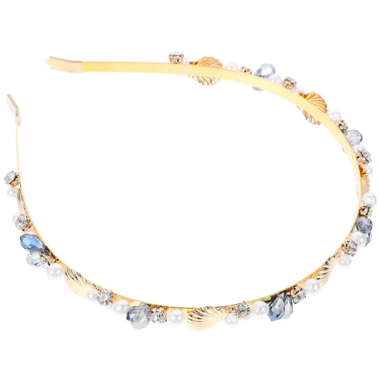 Pearl Shell Headband Bridal Womens Hair Accessories Masquerade Alloy Hairband for Girls Lightweight Beautiful