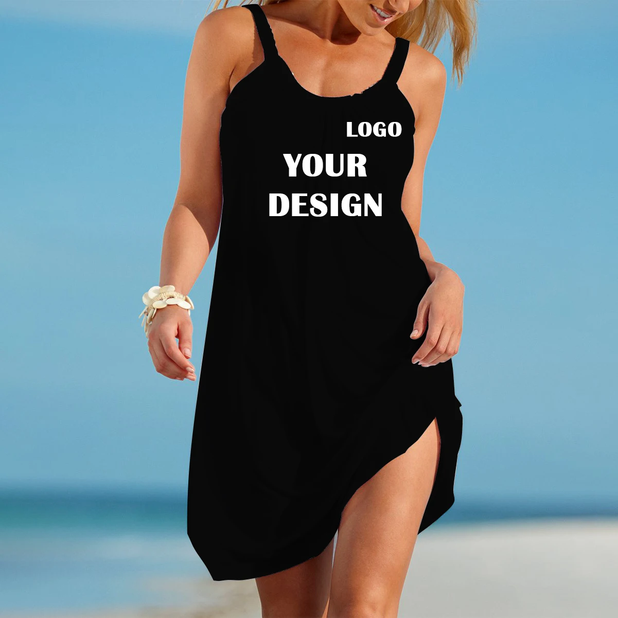 Custom Beach Dress Make Your Own Design Logo Text Women Print Original Design High Quality Gift Dress Free Shipping Size S-5XL