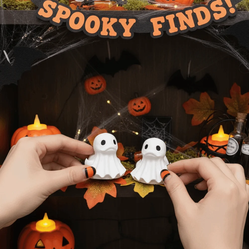 PLA Halloween Ghost Duck Compact Lightweight Miniature Duck Figurine Smooth Cute Spooky Desktop Ornament Home Party