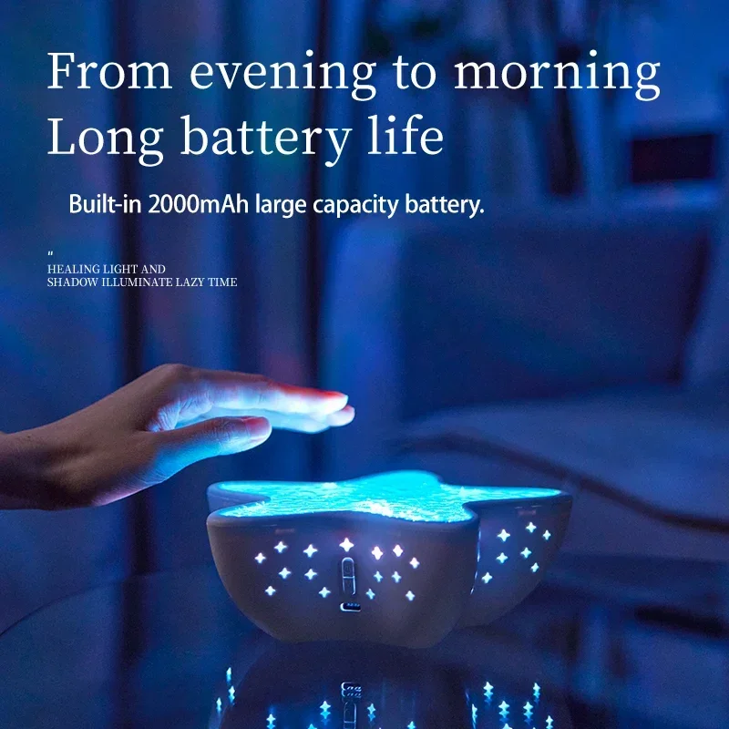 불가사리 프로젝터 램프 책상 방 장식 야간 조명 충전식 몽환적인 분위기 조명 어린이 선물 축제 파티 장식 야간등