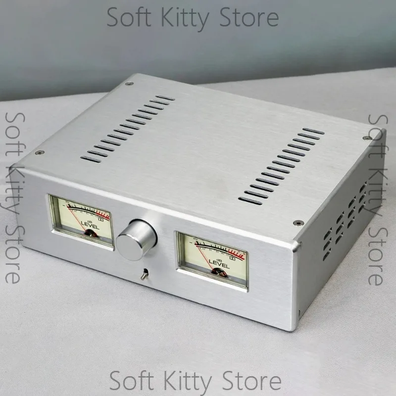 Full Aluminum Alloy Amplifier Chassis with Dual VU Meters - Preamp Enclosure