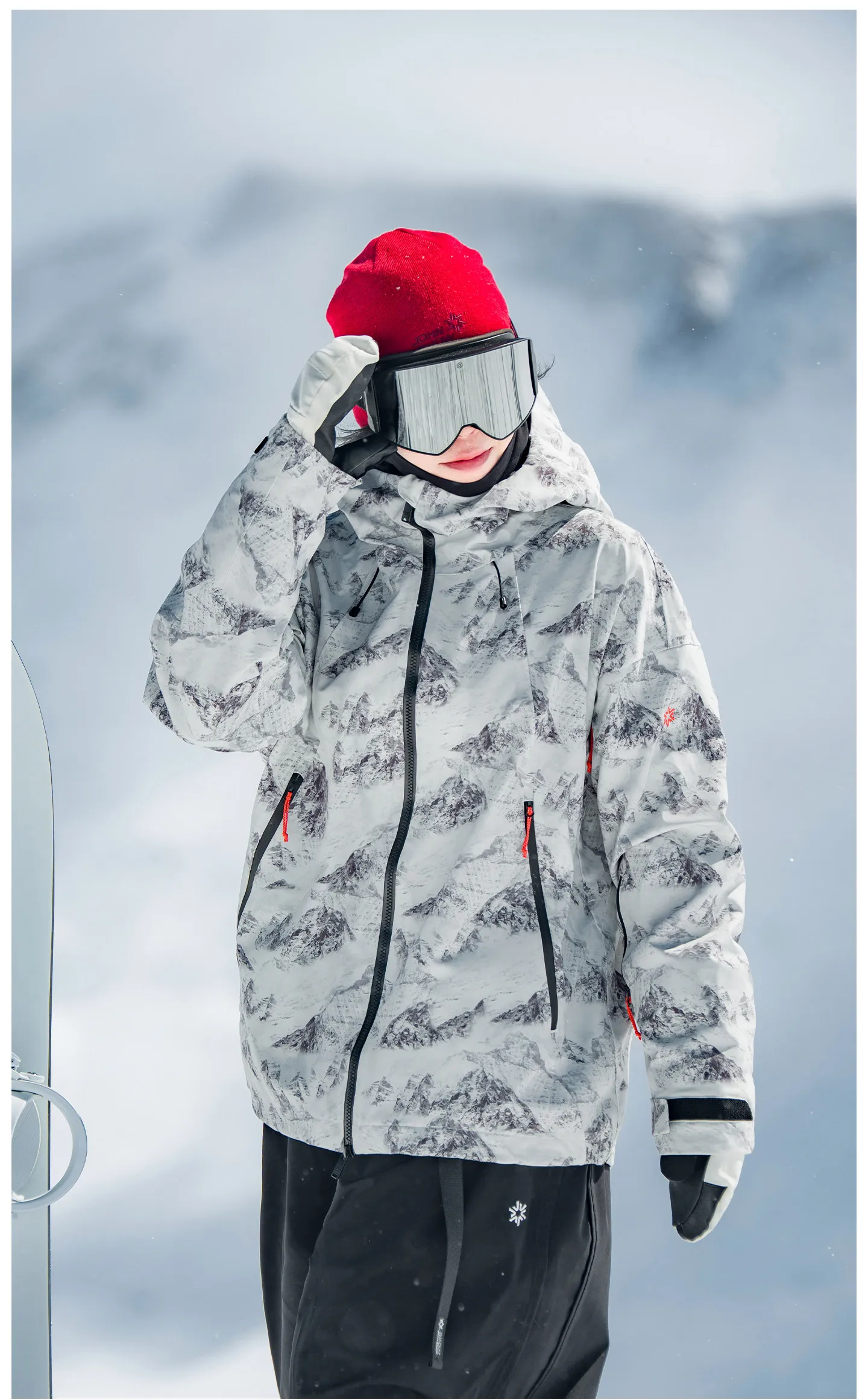 2026 John Snow Unisex Skianzug Wasserdicht Winddicht Warm Snowboard-Jacke-Hosen-Set für Männer Frauen Winter Outdoor – Detail 34