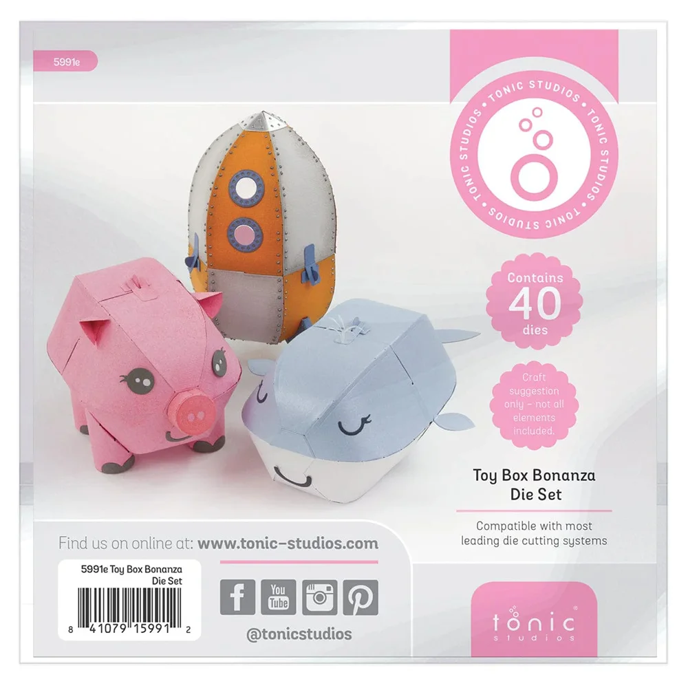 Conjunto de Corte e Gravação Toy Box Bonanza: Molde de Metal para Artesanato DIY, Scrapbooking, Decoração de Diários e Cartões de Saudação