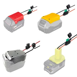 Battery Adapters For Makita/Bosch/Milwaukee/Dewalt/Black&Decker/Ryobi 18V Power Connector Adapter Dock Holder 14 Awg with fuse