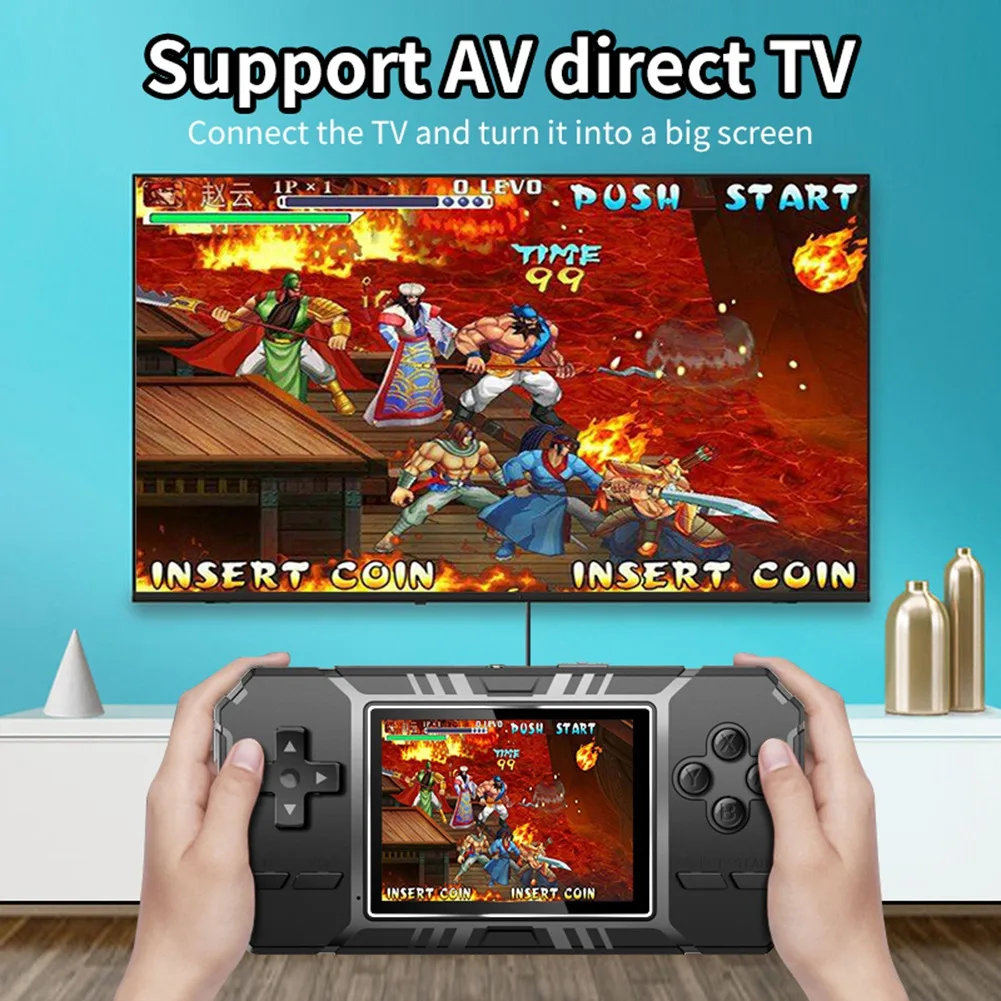A52T Retro Portable Mini Handheld Game Console 8-Bit 3.0 Inch Color Screen LCD Game Player Built-In 500 Games