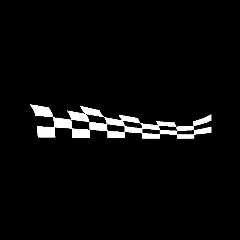 Fashion Car Checkered Flags Racing Vinyl Car-styling Decal Black/Silver Sticker20cm*3.7cm