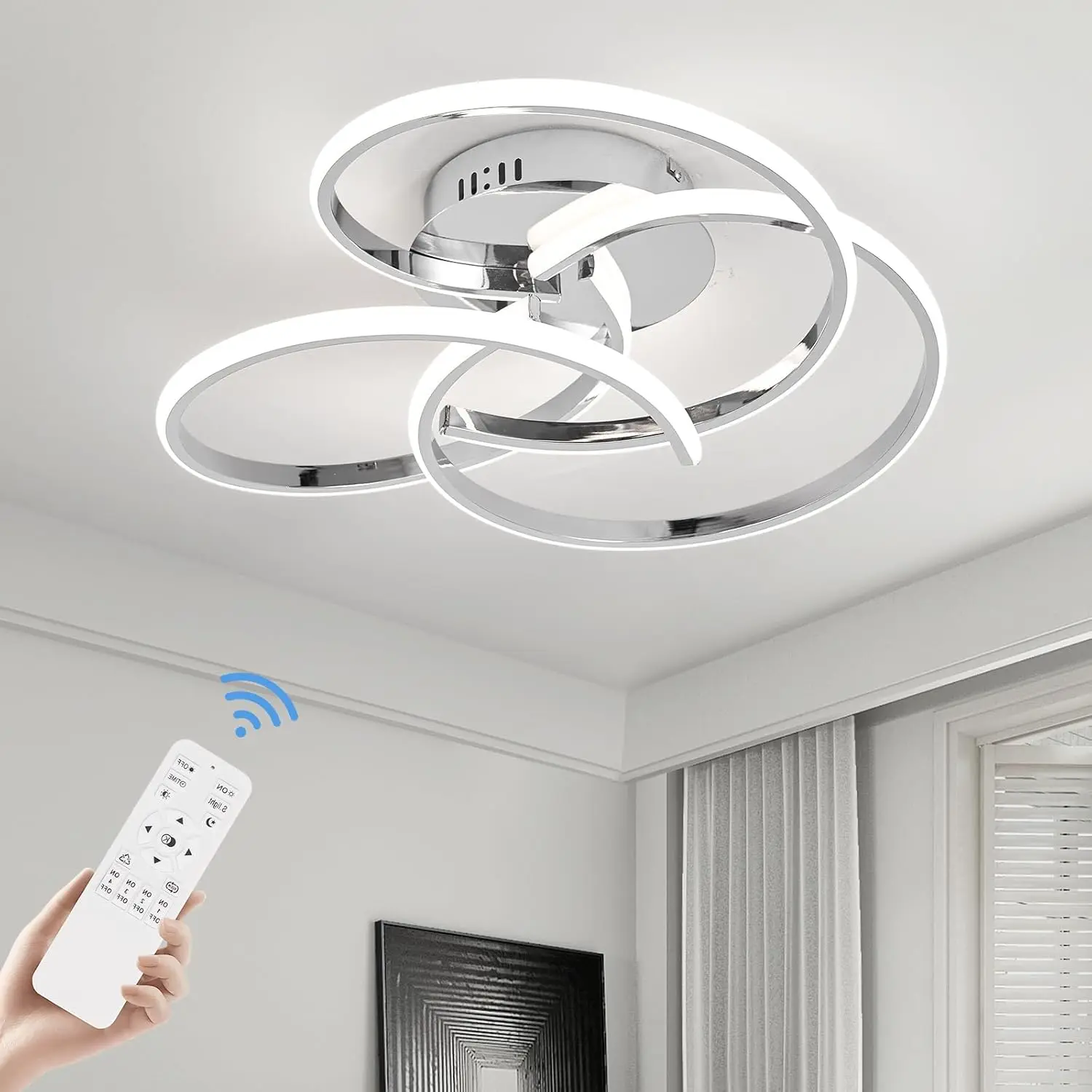 Dimmable Flush Mount Led Lamp Remote 42W Ceiling Light