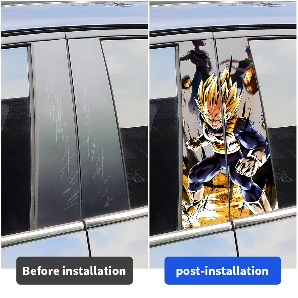 Anime Son Goku Car Stickers Auto B-pillar Car Center Column Decor Cover Scratches Waterproof Sunscreen Vinyl Decals Accessories