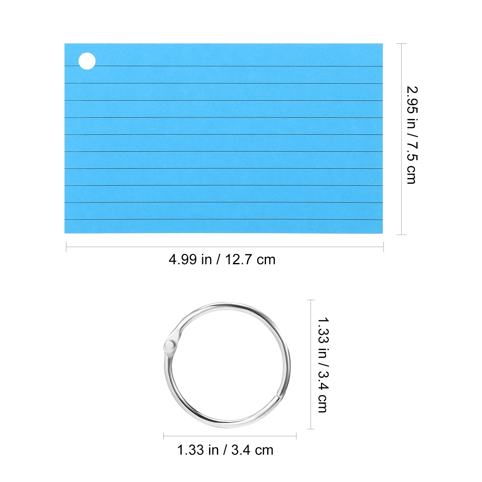 

6 pcs Loose Book Multi Color Index Cards 50 Pages Double Sided Lined Flashcards College Supplies Note Cards