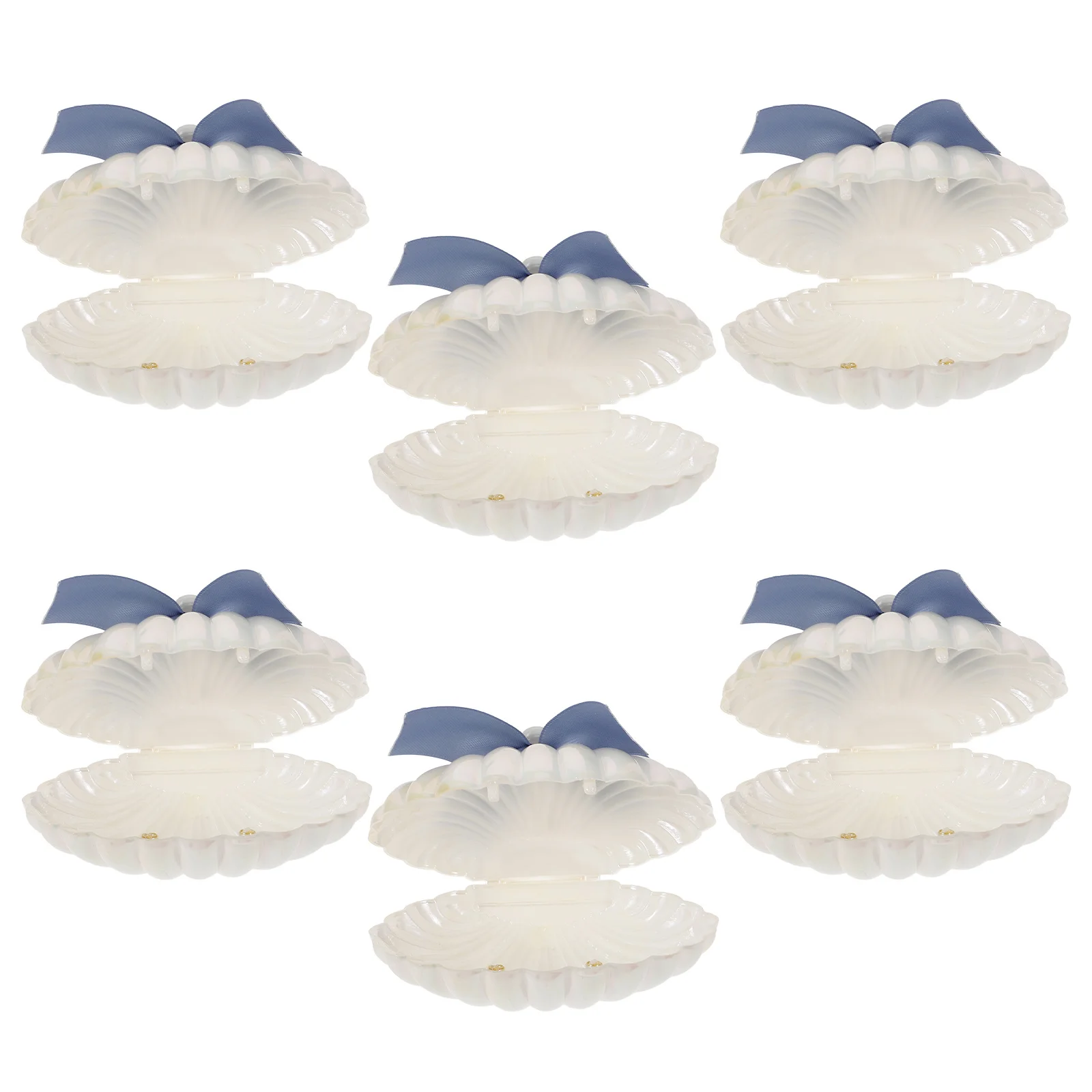 

6Pcs Seashell Candy Boxes Plastic Mini Small Gift Packaging Containers Wedding Candy Storage Party Favor Case Birthday