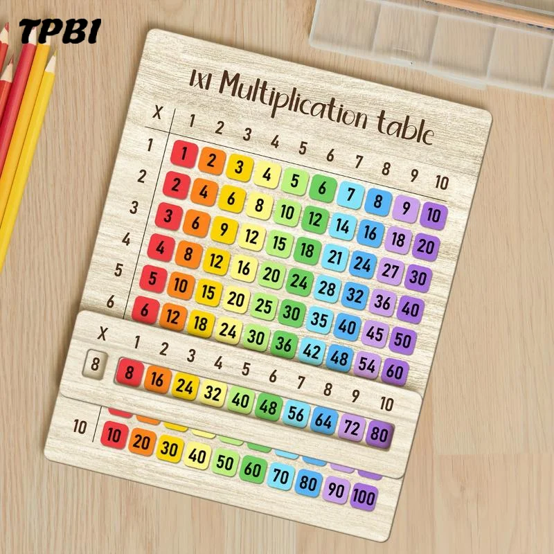1Pcs Colorful Wooden Multiplication Table Boards математика papelería Math Teaching Aids Kids Family Gathering Supplies