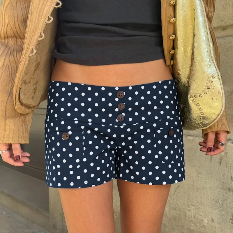 النساء Y2k البولكا نقطة السراويل المطبوعة لطيف منخفضة الارتفاع سراويل بوكسر لطيف صالة السراويل قيعان مريح النوم السراويل الشارع الشهير #1