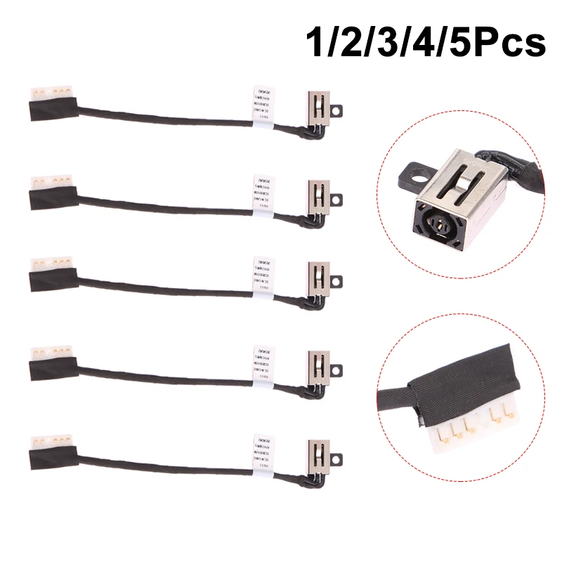 1/2/3/4/5Pcs ForInspiron Vostro 15 3510 3400 3401 3500 3501 DC IN Power Jack w/ Cable 4VP7C 04VP7C DC301016G00