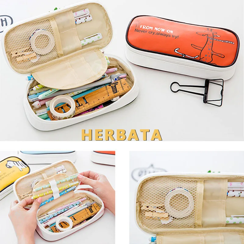 HOT kawaii School Pencil case for Girls boys Large Multifunction Cute Pencil Bag Stationery Offices School Supplies Gift