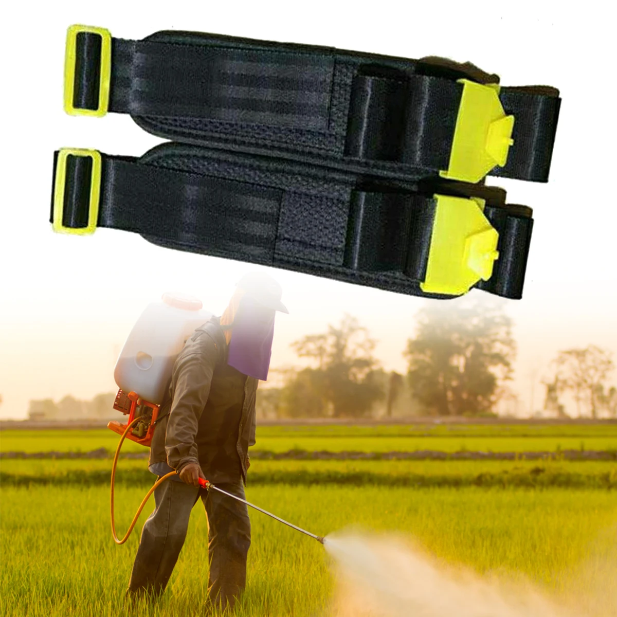 1 Pack Of Backpack Sprayer Belt Replacement,Sponge Adjustable Garden Manual Sprayer Backpack Shoulder Strap Black