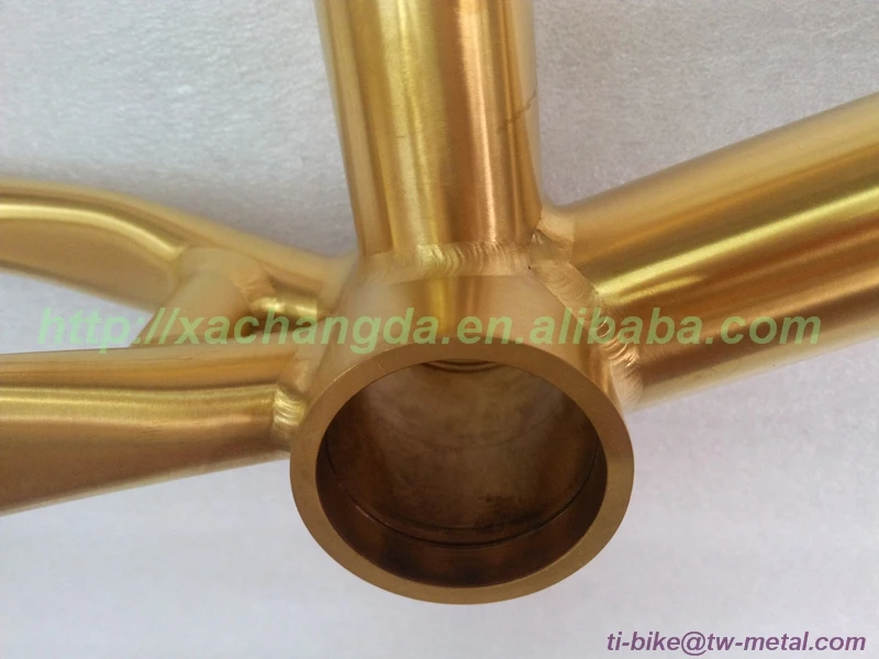 Titanium Anodized Golden BMX Bike Frame China Colorful