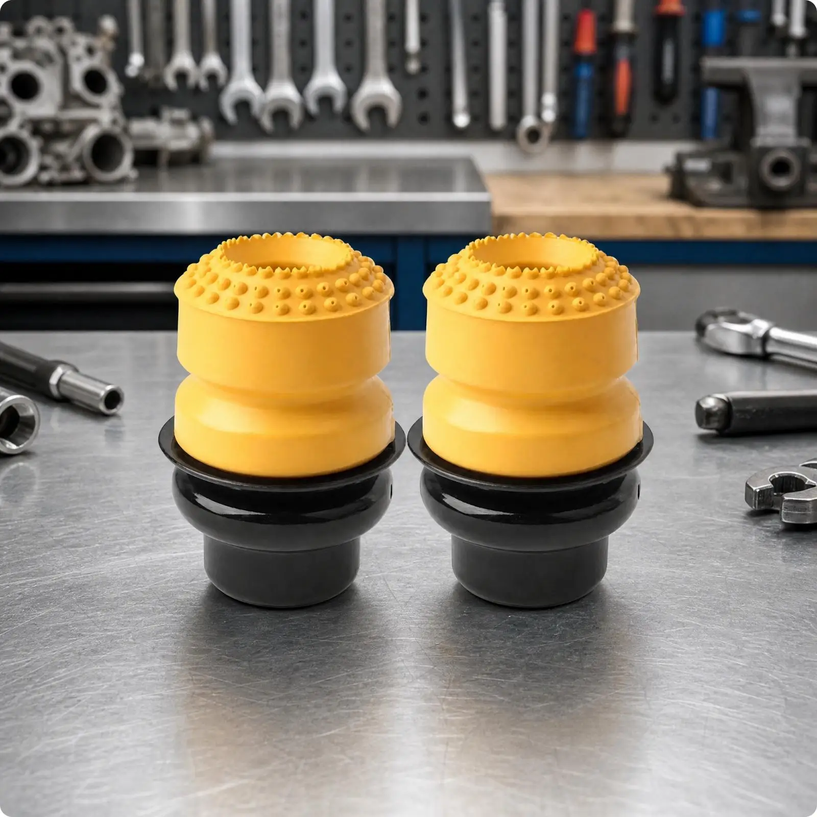 2 Pieces Vibration Damper Compact Rear Vibration Bump Stop Rear Shock Absorption Assembly Stopper with Textured Upper Surface